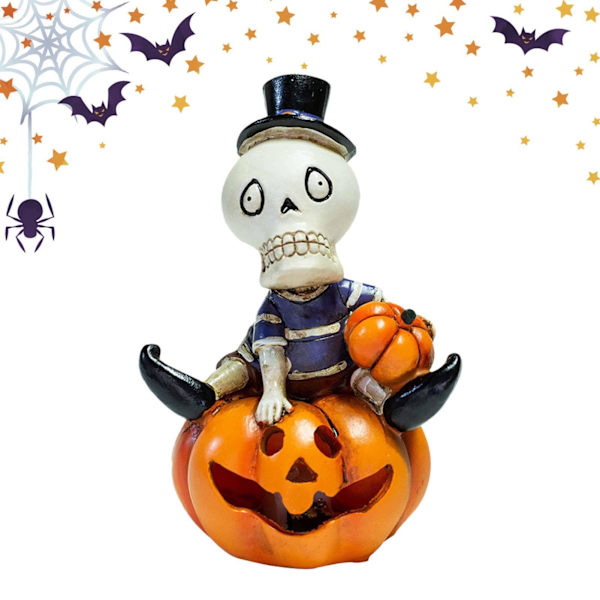 LED græskarlys, kranie LED græskarstatue lanterne, Halloween græskar lanterne LED natlys, græskarlygte til bar, udendørs, have, indendørs 1