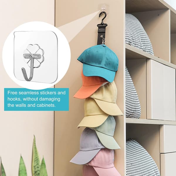 Baseball Cap Rack Closet Hook, 2 Pack Closet Hanging Storage Organizer