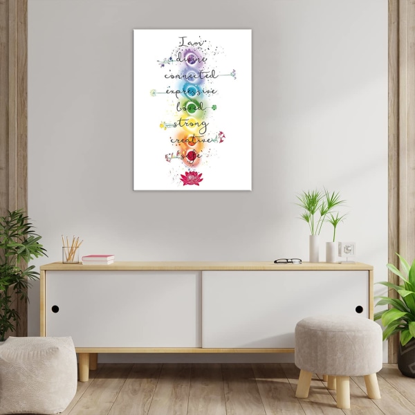 Lainauksia Taulu Canvas Tuloste Julisteet Jooga Zen Meditaatio Seinätaide Lotus Kukka Mandala Maalaus Motivaatiohenkinen Kuvataide (30x45cm)