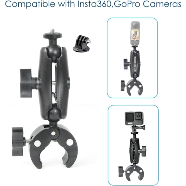 Motorcykel Styrholder til Insta360 One X3/X2/One RS, GoPro Hero 12/11/10/9/8/7