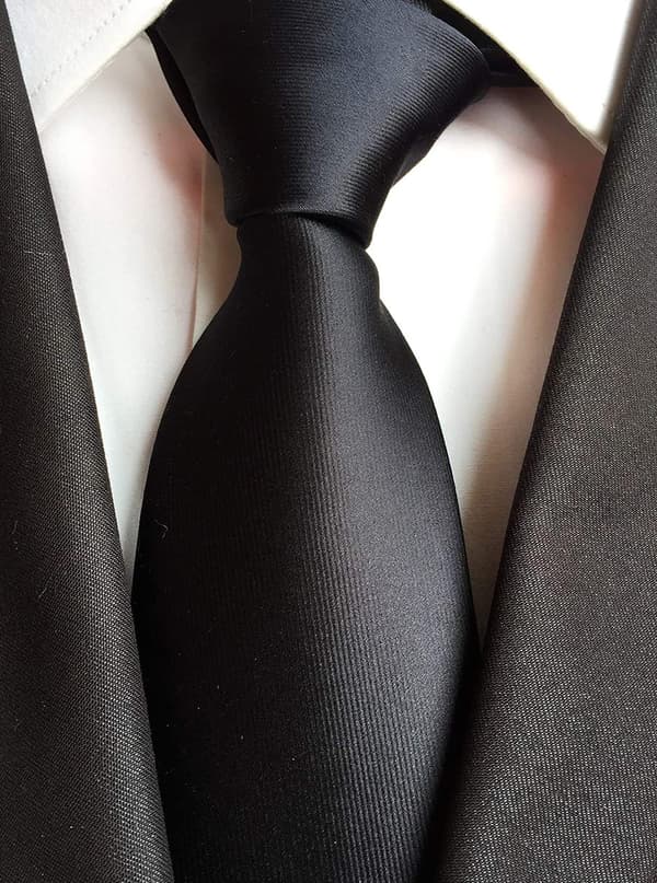 Herr slipsar enfärgad slips för män bröllop affärer formella slipsar Black