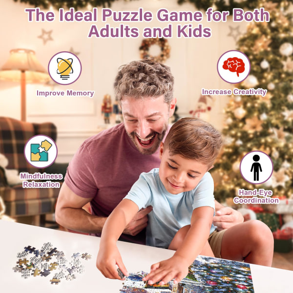 Adventskalender 2023 Jigsaw Puzzle - Jule Reinsdyr, Jule Familieferiepuslespill 1008 Brikker Jigsaw Puzzle, 24 Bokser Puslespill for Nedtelling