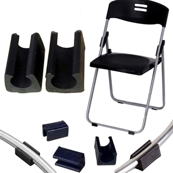 32 stk. Stolefødder Glider Rør Endekappe Buffer Stopper Møbler Gulvbeskytter U Form Plast Stolekapper (14mm, Sort) Black 14mm