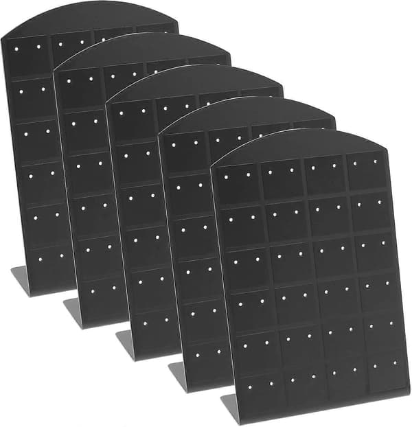 5-pack 48 Hål Plast Örhänge Smyckesställ - L Form