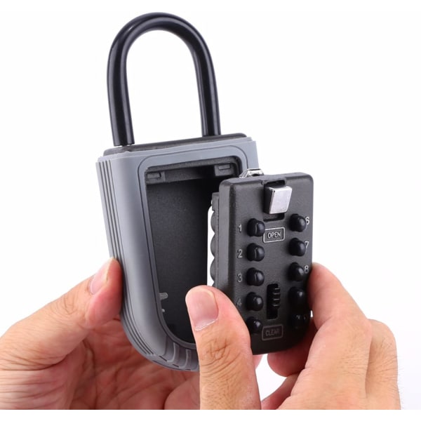 Ulkokäyttöinen turva-avainlaatikko Mini Kannettava turva-avainlaatikko 10-numeroisella koodilla, vedenpitävä avainlaatikko kotikoulutoimiston tehtaalle