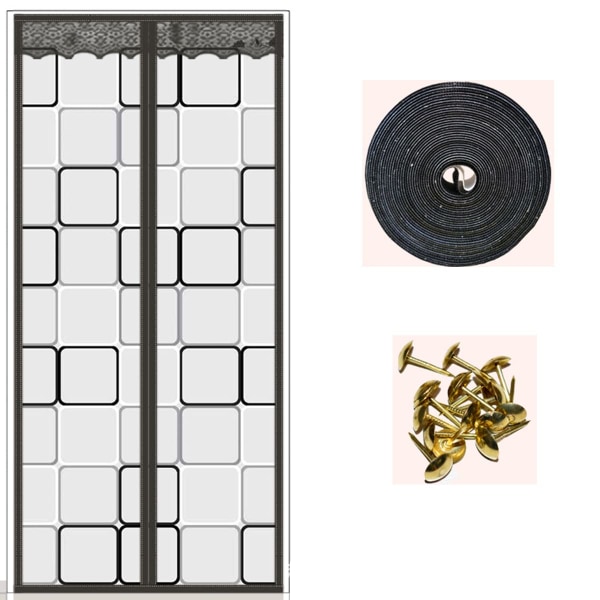 Isolerad dörrgardin, magnetisk självtätande EVA-dörrskärm, vindtät cover, autostängare för sovrum, kök grey 90*210cm