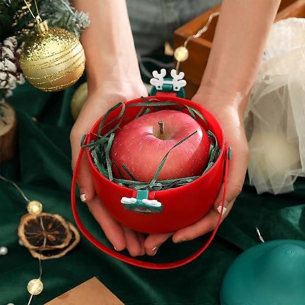Jul Äpple Låda Plast Julklappsförpackning Julafton Äpple Presentförpackning Presentförpackning
