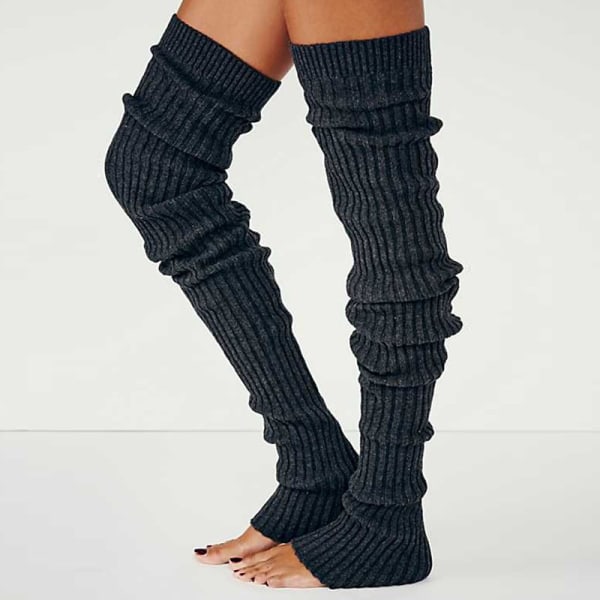 Dame Lange Strikkede Leg Warmers Vinter Leg Warmers Strømper for Balett Fitness Yoga