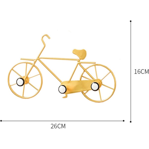 Sykkelfrakkstativ Veggmontert Jernkrok, Smijern Hengende Krok for Sykkeldekorasjon for Entre Soverom Bad Stue 2 Stykker (Gull) Gold