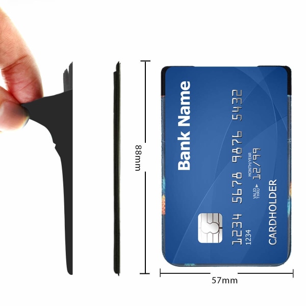 2 pakke mobiltelefonkort lommebokstav på lommebokkortholder lommetelefonlomme utvidbart etui for de fleste smarttelefoner (hvit marmor og svart) White,Black