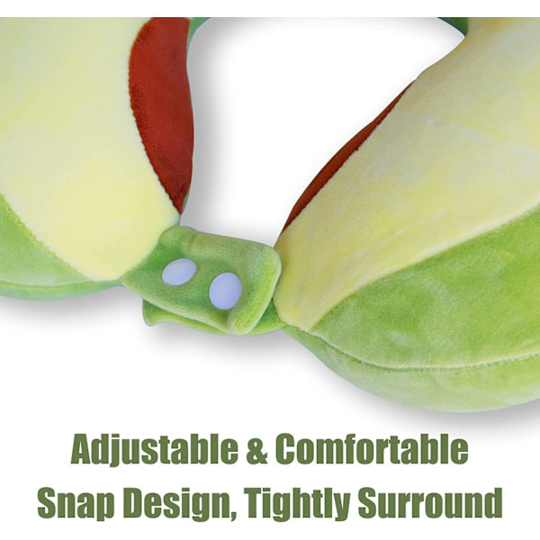Søt Reisepute for Barn og Voksne, Ren Memory Foam U-formet Nakkepute med Vaskbart Trekk, Komfortabel Hode- og Nakkestøtte Reisetilbehør, Avocado avocado