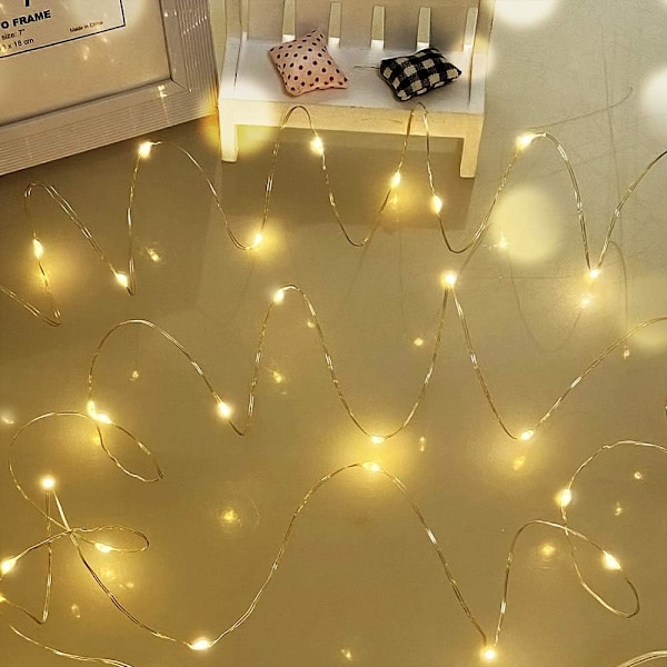 50 LED Koppartrådsljus Varm Vit White