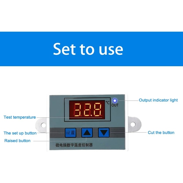 XH-W3002 110V-220V -50~110℃ Digitalt display temperaturstyringsswitch  Akvarium Inkubator Temperaturregulator med 1 meter vandtæt sonde