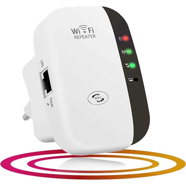 WiFi Repeater, 300Mbps WiFi Förlängare, 2.4GHz WiFi Förstärkare med Repeater/AP Läge och WPS Funktion, med Ethernet Port och Strömgränssnitt