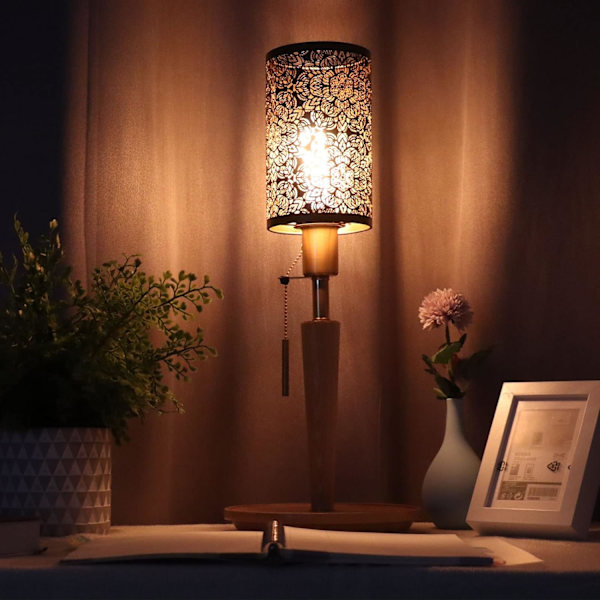 Svart lampskärm för bordslampor, trumljusskärm, ljuskrona lampskärm hängande ljus, skugga cylinder hängande lampskärm för E27 E26 glödlampor