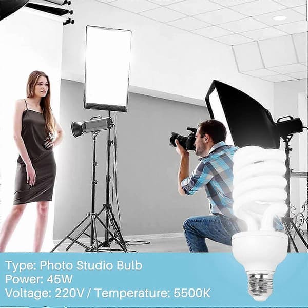 Daylight nced E27 45W 5500K Studiolampe til Fotografering og Video