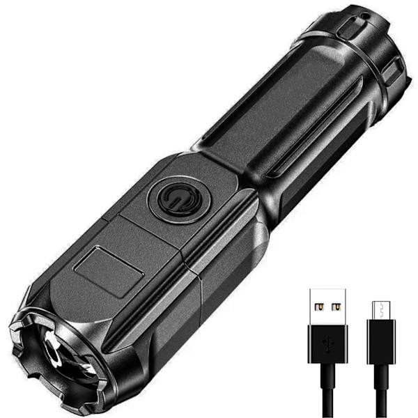 LED-taskulamppu, ladattava - Super Bright Adjustable Focus -taskulamppu - 4 valaistustilat ja pitkä akunkesto - taskukokoinen taskulamppu