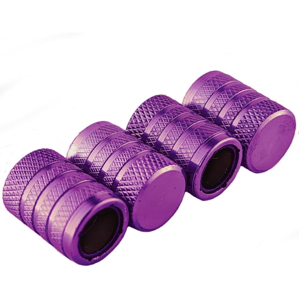 Biltillbehör - 4 x Black Barrel Dust Caps | Passar in i valfri bil, skjutcykel eller motorcykelventiler (lila) Purple
