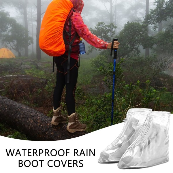 Vanntett skotrekk, vanntett regnbeskyttelsesdeksel Støvler Sklisikre regnkalosjer Snøstøvelbeskytter for sportsklatring L/39-40 L