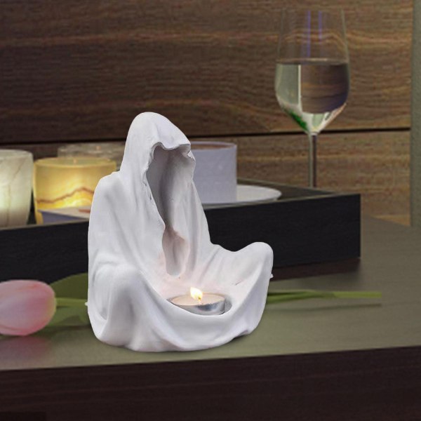 Halloween Votivljusstake - Grim Reaper Gotisk Ljusstake Halloween Dekoration Dekorativ Liten Ljusstake för Tealight Votivljus