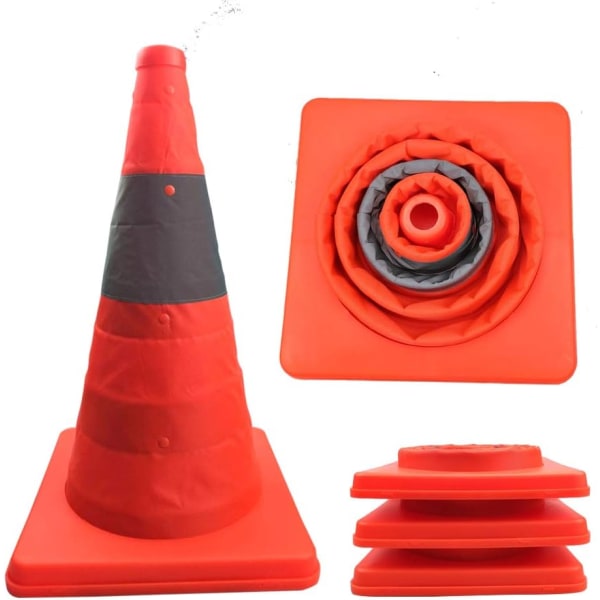 Hopfällbara infällbara trafikkoner 45 cm orange multifunktionell säkerhetskon 45cm