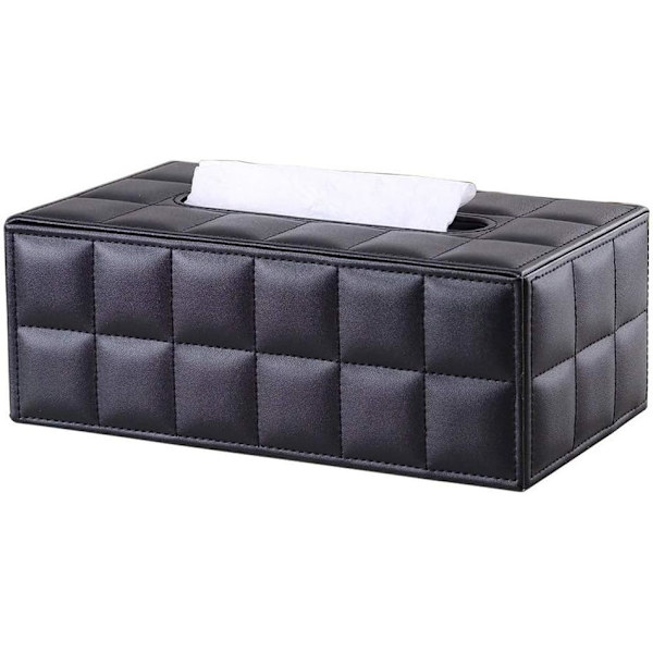 1 st PU-läder ansiktsvävnadslåda Black