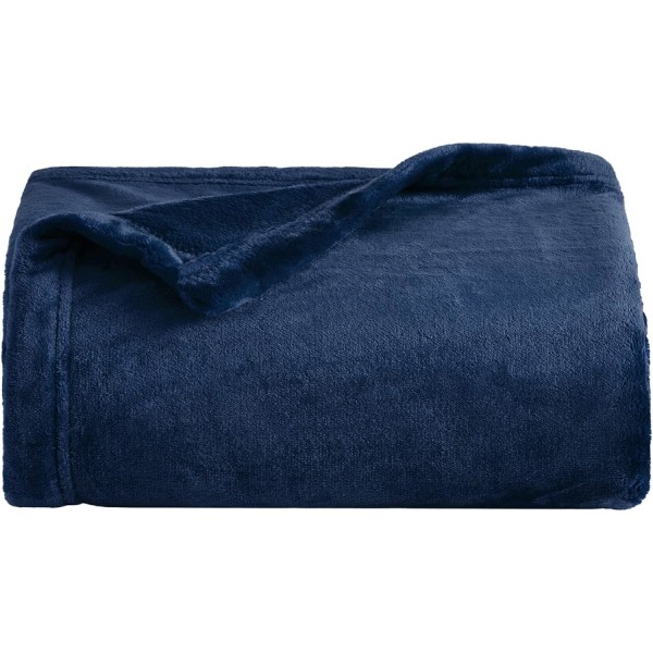 Fleece-peitto sohvanheitto - Monipuolinen peitto pehmeä ja pörröinen heitto, tummansininen, 130x152cm Navy Blue