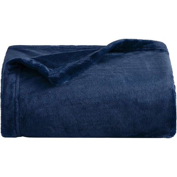 Fleece-teppesofa. Allsidig teppe Fluffy, mykt, marineblått, 130x152 cm Navy Blue