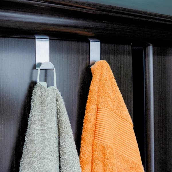 6 rustfrie ståldørskroge - Reversible til standarddør og garderobe - Op til 5 kg