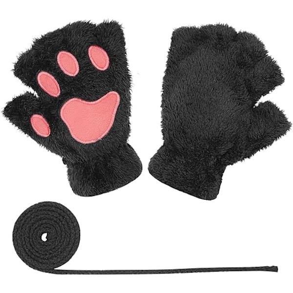Kattklo Björntass Fingerlösa Vinterplyschhandskar 1*Par