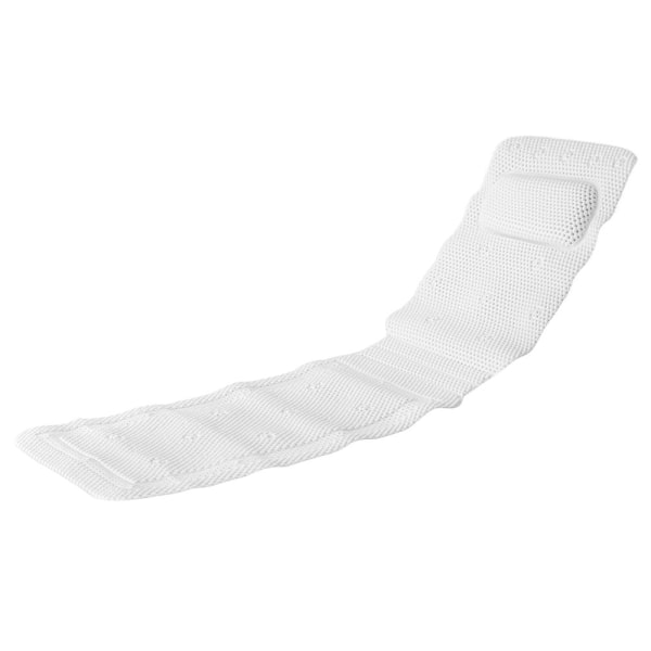 Kylpymatto tyynyllä, valkoinen pehmeä liukumaton, antibakteerinen vaahdotettu PVC (14,2 x 49,2 tuumaa)