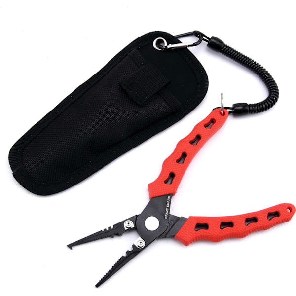 Fiskepliers, rostfritt stål fiskeverktyg, saltvattenbeständig fiskeutrustning, split ring pliers fiskegåvor för män (röd) Red