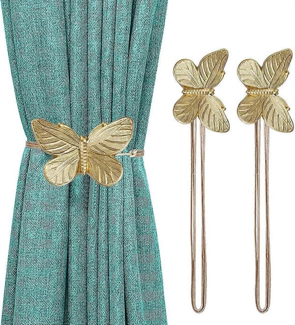 2 stk. Magnetiske Vintage Sommerfugl Gardinbindinger