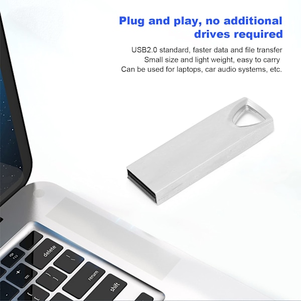 Mini metalltekstur U-disk, høyhastighets data backup-enhet, ekstern datalagringsminnepinne kompatibel med datamaskin bærbar PC (64 GB)