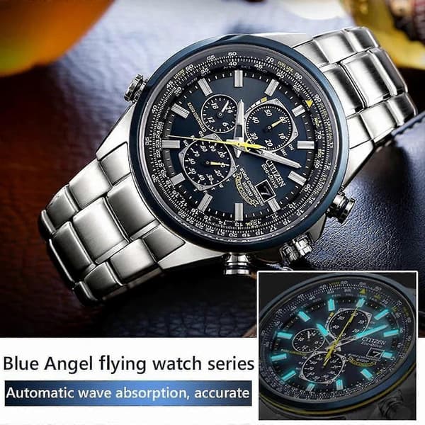 Herre Eco-Drive Ur Sekshånds Stållænke Quartz Ur 45mm