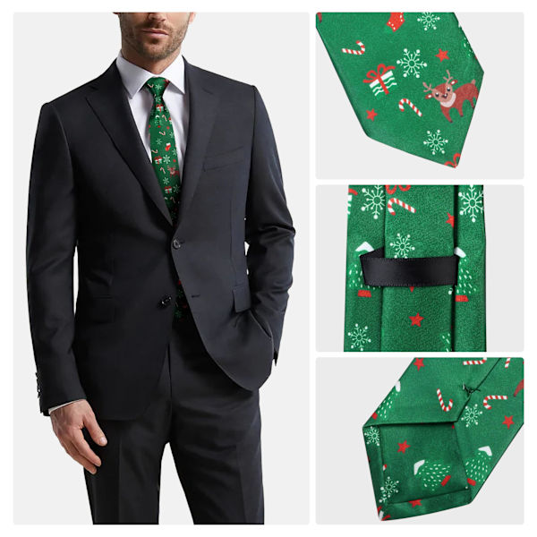 Julhalsdukar för män, herrarnas slipsar julhalsduk Xmas slipsar Santa party slipsar 2