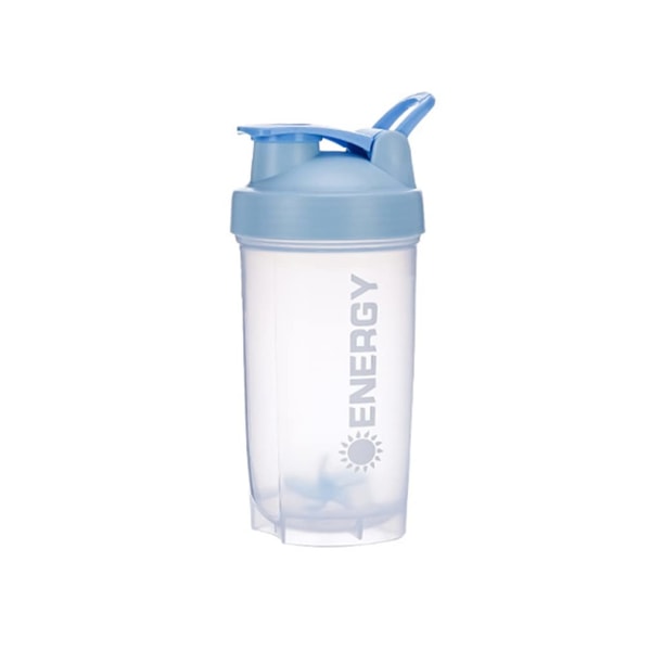 Protein Shaker Cup Sportstilskudd Shakers med mikserball Fitness Milkshake bærbar treningsvannkopp 500 ml-blå