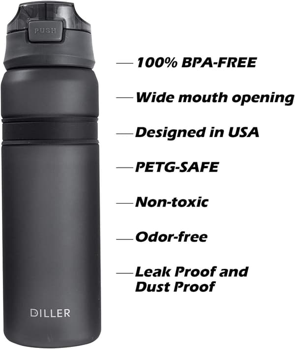 Vedenkeittopullot Pullot Oljella 850ml Gmy Urheiluaikamerkinnät Bpa-vapaa Pullo D37 (850ml, Harmaa) Black