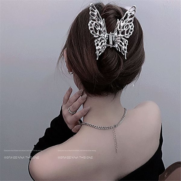 Hiusleuat Butterfly-hiusneula Hopea Butterfly Shape Suuri Metallihiusleuka Nonslip-hiusleuat paksulle ja ohuelle hiukselle Vahva pito Hiusleuka