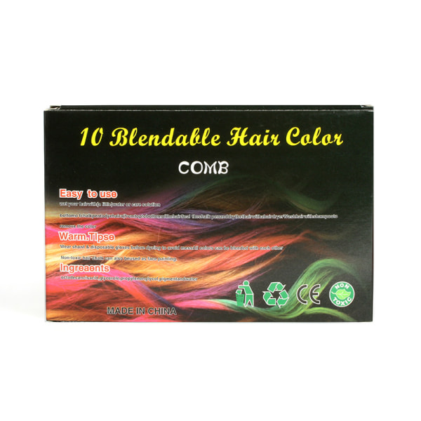 Engångskam för hårfärgning, 10 färger mini engångskritor för professionella salonger Använd hårfärgskammar Kritor