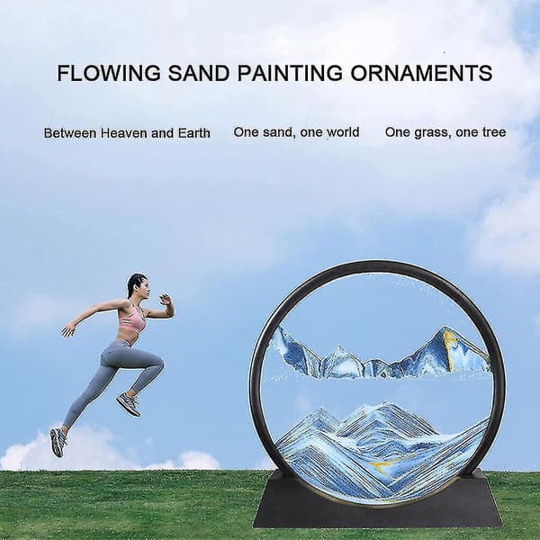 Rörlig Sandsandsbild Timglas Djuphavslandskap Glas Quicksand 3D-målning brown