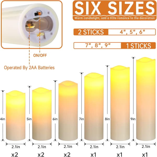 9 kpl liekinheitöntä LED-kynttilää