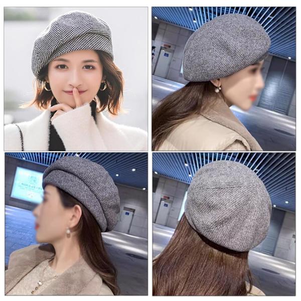 Vinter Baret Hue til Kvinder - Koreansk Stil - Vinterhue - Komfortabel og varm til forår/efterår/vinter black