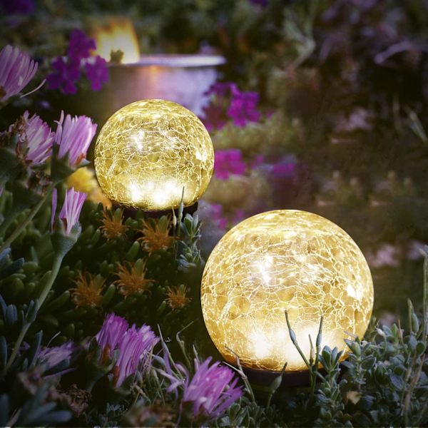 2-pack LED julsprickade solcellslampor 2pc