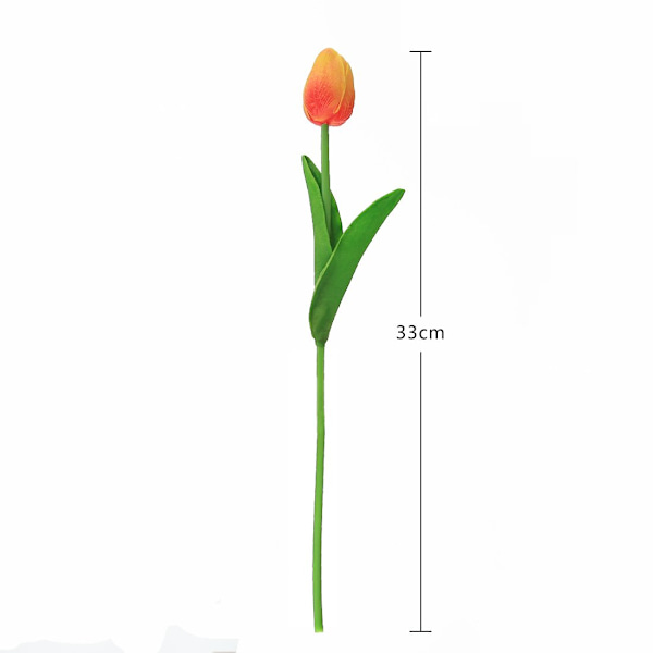 10 KPL PU Aito kosketus Lateksi Teko Tulppaanit Teko Tulppaanit Kukkakimppuja Kukkakimppuja Koti Huone Hääkimppu Juhla Dekor Oranssi red