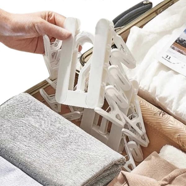 3-pack hopfällbara hängare med 24 klämmor