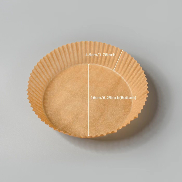 Luftfritös engångspappersfoder, Premium 6,3 tum luftfritös pappersfoder 100 st Non-Stick engångsluftfritösfoder (100-pack)