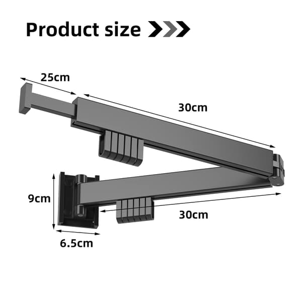 Retractable clothes rack, wall-mounted clothes rack, space-saving foldable clothes rack with towel holder for balcony, laundry, bedroom