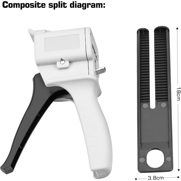 50 ml epoxidispenseringsgevär, AB epoxilimgevär 1:1-förhållanden för limning, grå
