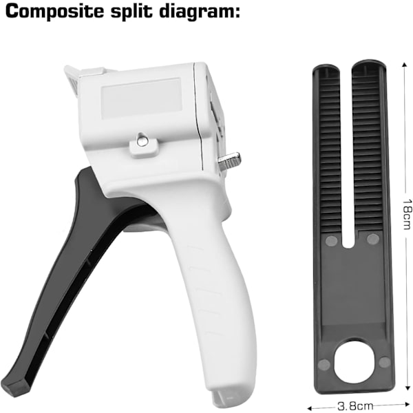 50 ml epoxydispenserpistol, AB epoxylim pistol 1:1 forhold til lim blanding, grå